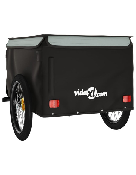 Rimorchio da Bici Nero e Grigio 45 kg in Ferro