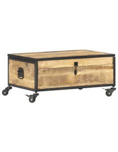 Tavolino da Salotto 70x50x33 cm in Legno Massello di Mango