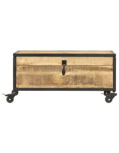 Tavolino da Salotto 70x50x33 cm in Legno Massello di Mango 2