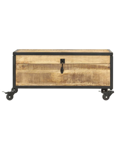 Tavolino da Salotto 70x50x33 cm in Legno Massello di Mango