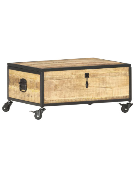 Tavolino da Salotto 70x50x33 cm in Legno Massello di Mango