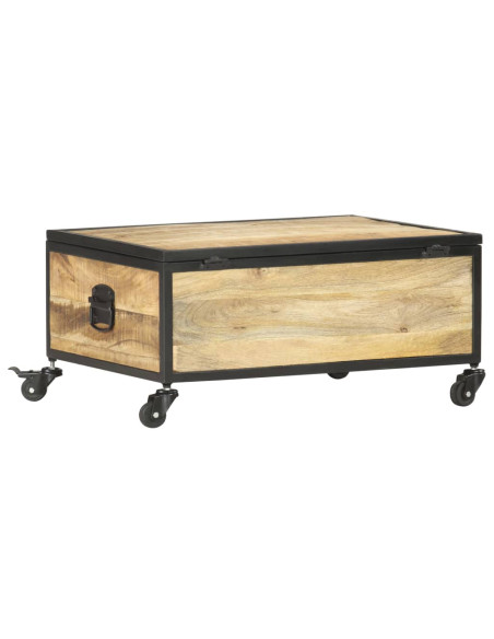 Tavolino da Salotto 70x50x33 cm in Legno Massello di Mango