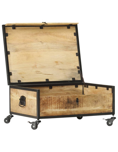 Tavolino da Salotto 70x50x33 cm in Legno Massello di Mango