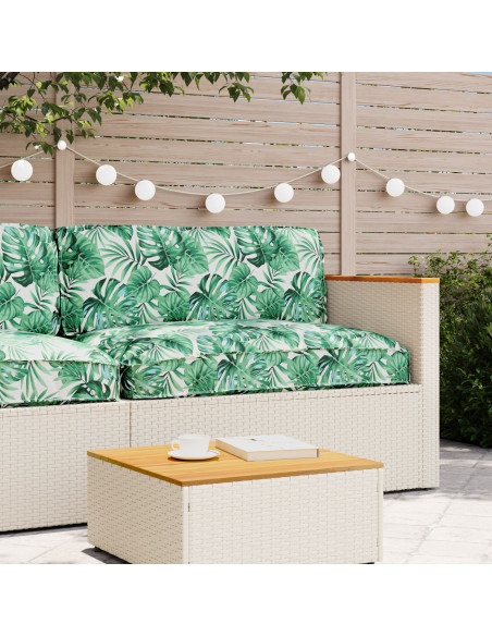 Cuscino per pallet  per seduta con motivo fogliare 120x80x12 cm in tessuto Oxford