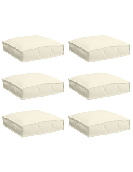 Cuscini per pallet  per seduta 6 pz Crema 40x40x8 cm Tessuto Oxford