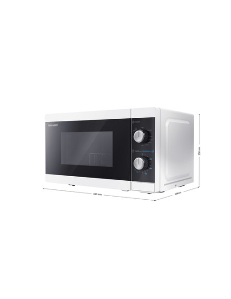 Sharp YC-MG01E-W forno a microonde Nero, Bianco Microonde con grill Superficie piana 20 L 800 W