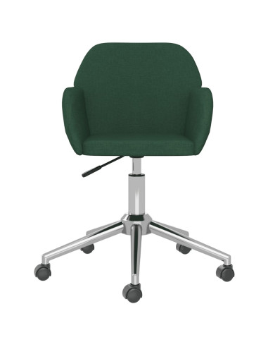 Sedia da Ufficio Girevole Verde Scuro in Tessuto