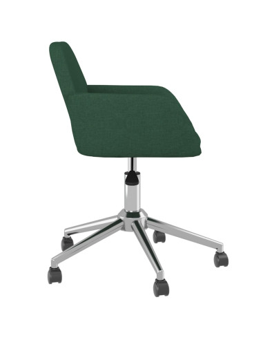 Sedia da Ufficio Girevole Verde Scuro in Tessuto