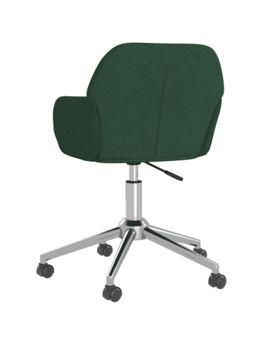Sedia da Ufficio Girevole Verde Scuro in Tessuto