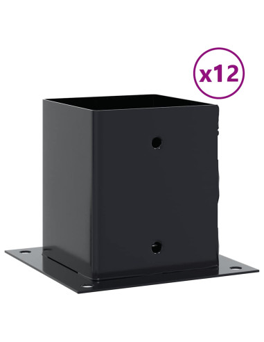 Basi Pali Quadrati 12 pz 101x101 mm Acciaio Verniciato Polvere