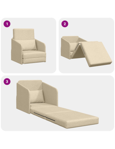 Divano letto 60cm Crema Tessuto