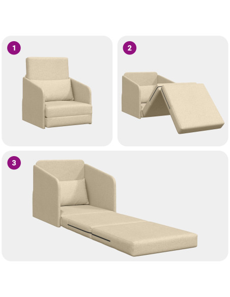Divano letto 60cm Crema Tessuto