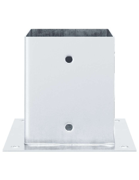 Basi per Pali Quadrate 4 pz Argento 101x101 mm Acciaio Zincato