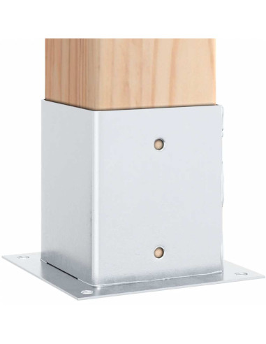 Basi per Pali Quadrate 4 pz Argento 101x101 mm Acciaio Zincato