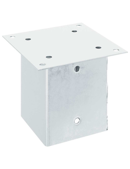 Basi per Pali Quadrate 4 pz Argento 101x101 mm Acciaio Zincato