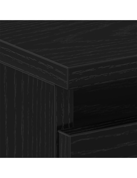 Comodino con gamba in legno Nero Rovere 40x35x69 cm