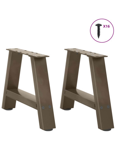 Gambe Tavolino da Caffè a A 2 pz 30x(30-31) cm in Acciaio