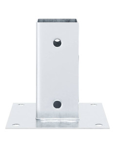 Basi per Pali Quadrate 4 pz Argento 71x71 mm in Acciaio Zincato