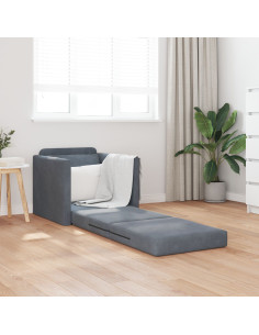 Divano letto 60cm Grigio scuro Velluto