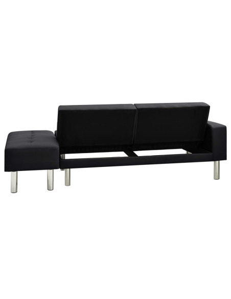 Divano Letto in Finta Pelle Nero