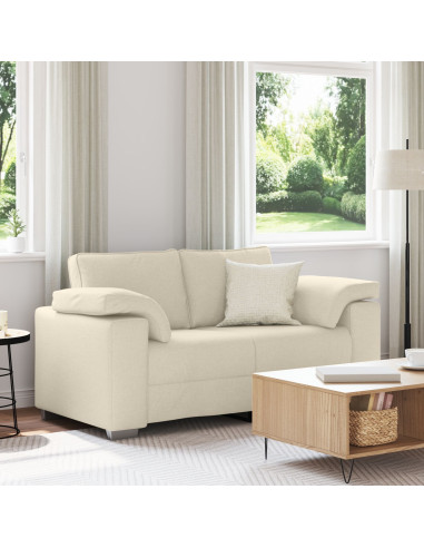 Divano Beige 160 x 80 x 82 cm Tessuto misto lino