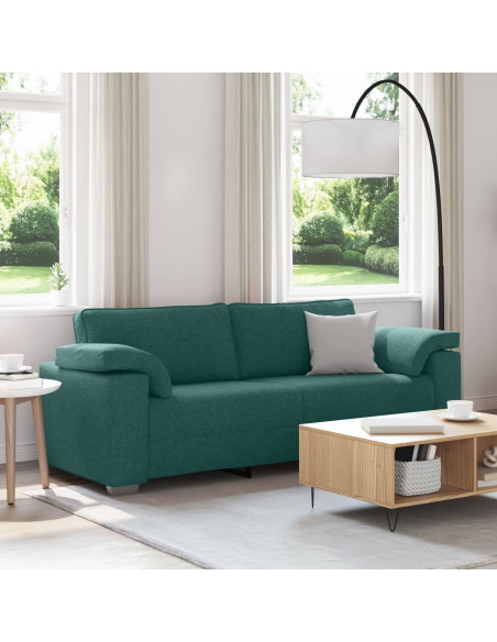 Divano a 3 posti Verde Scuro 178 cm in Tessuto