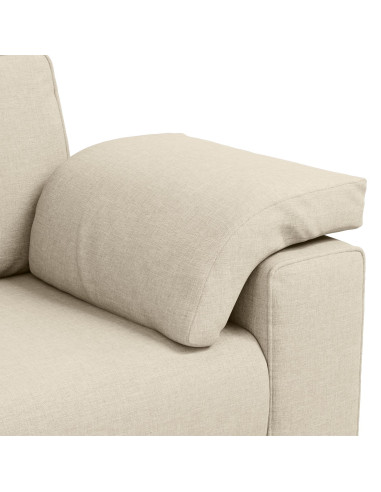 Divano Beige 219 x 80 x 82 cm Tessuto misto lino