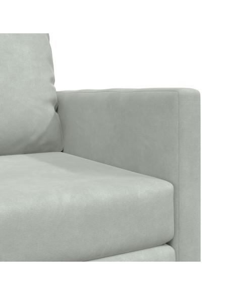 Divano a terra  Singolo Convertibile in Velluto 74x77x81 cm Grigio chiaro