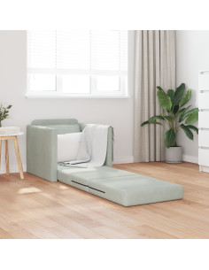 Divano letto 60cm Grigio chiaro Velluto 2