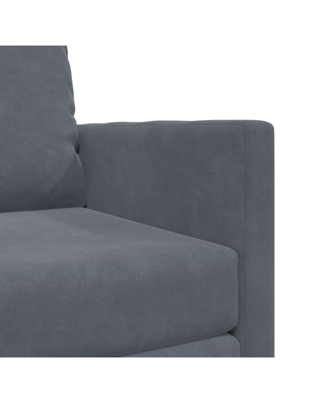 Divano a pavimento  Singolo Convertibile in Velluto 74x77x81 cm Grigio Scuro