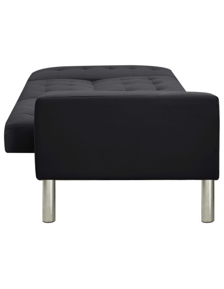 Divano Letto in Finta Pelle Nero