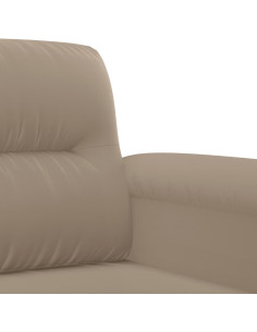 Set Divani 3 pz con Cuscini Tortora in Tessuto Microfibra