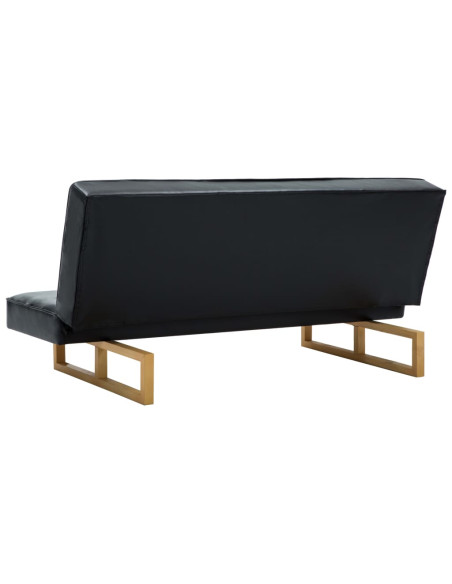 Divano Letto in Similpelle Nero