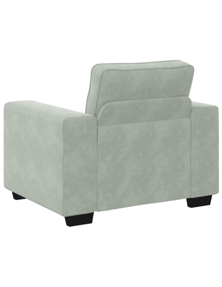 Divano Sedia Grigio Chiaro 60 cm Velluto
