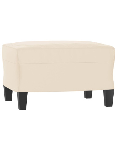 Divano a 3 Posti con Poggiapiedi Beige 180cm Tessuto Microfibra