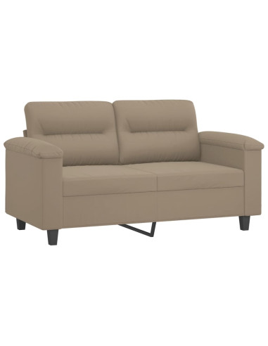 Set Divani 4 pz con Cuscini Tortora in Tessuto Microfibra