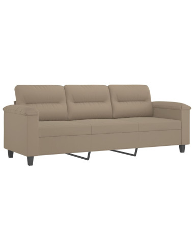 Set Divani 4 pz con Cuscini tortora in Tessuto Microfibra