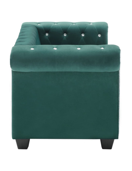 Divano Chesterfield a 2 Posti in Velluto 146x75x72 cm Verde