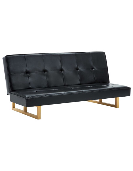 Divano Letto in Similpelle Nero