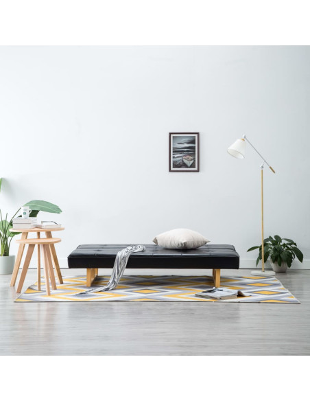 Divano Letto in Similpelle Nero