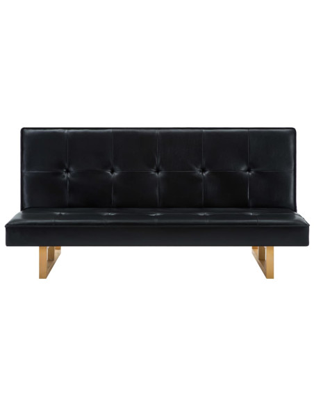 Divano Letto in Similpelle Nero
