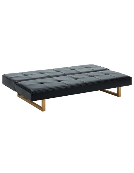 Divano Letto in Similpelle Nero