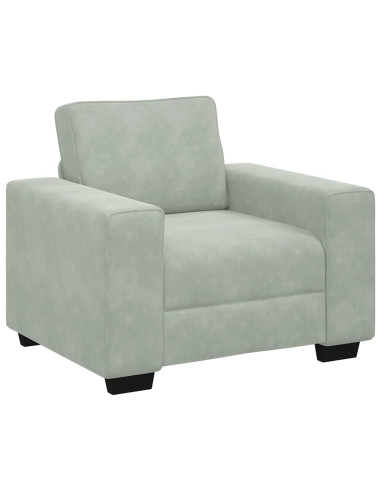 Divano Sedia Grigio Chiaro 60 cm Velluto