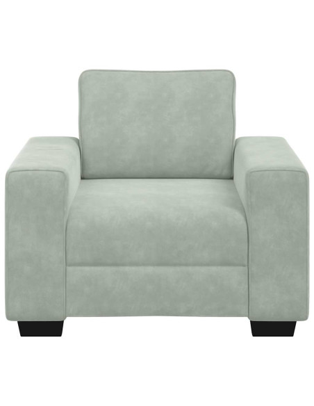 Divano Sedia Grigio Chiaro 60 cm Velluto