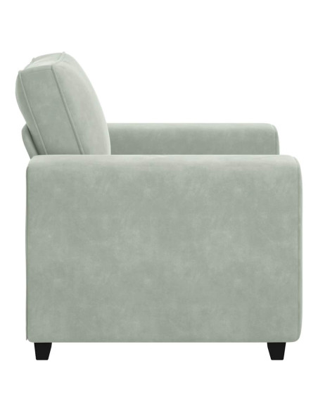Divano Sedia Grigio Chiaro 60 cm Velluto
