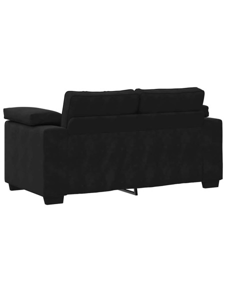 Set di Divani 3 pz con Cuscini Nero in Velluto