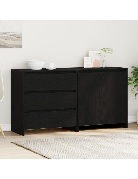 Credenza 2 pcs Nero 70 x 41 x 75 cm Legno multistrato