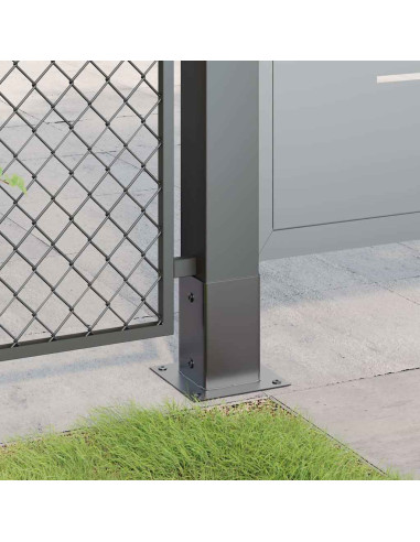 Basi per Pali Quadrati 12 pz 81x81mm Acciaio Verniciato Polvere