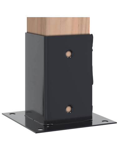 Basi per Pali Quadrati 12 pz 81x81mm Acciaio Verniciato Polvere