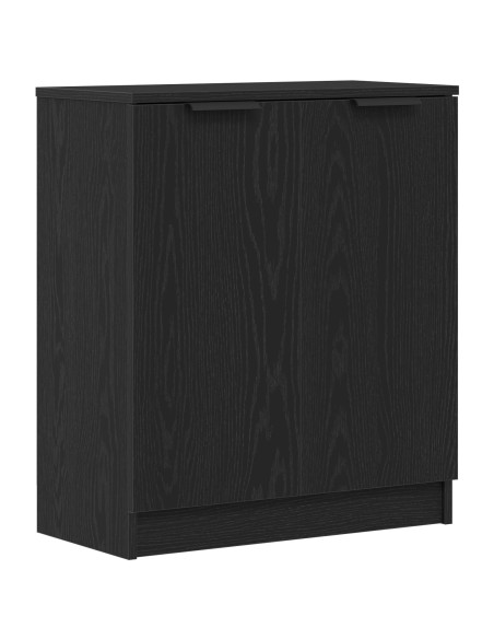3 Pezzi Mobiletti Nero Rovere Legno Ingegnere